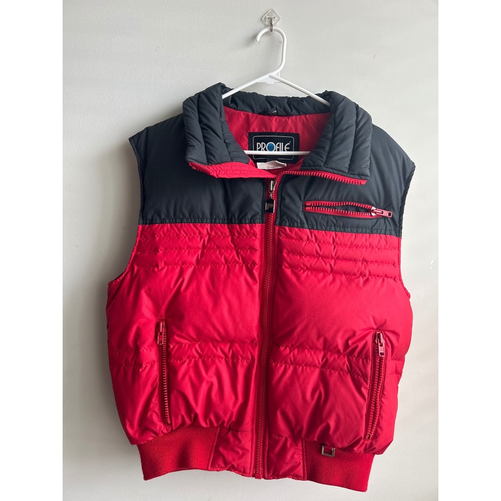 Profile Red Black Puffer Vest Mens Large